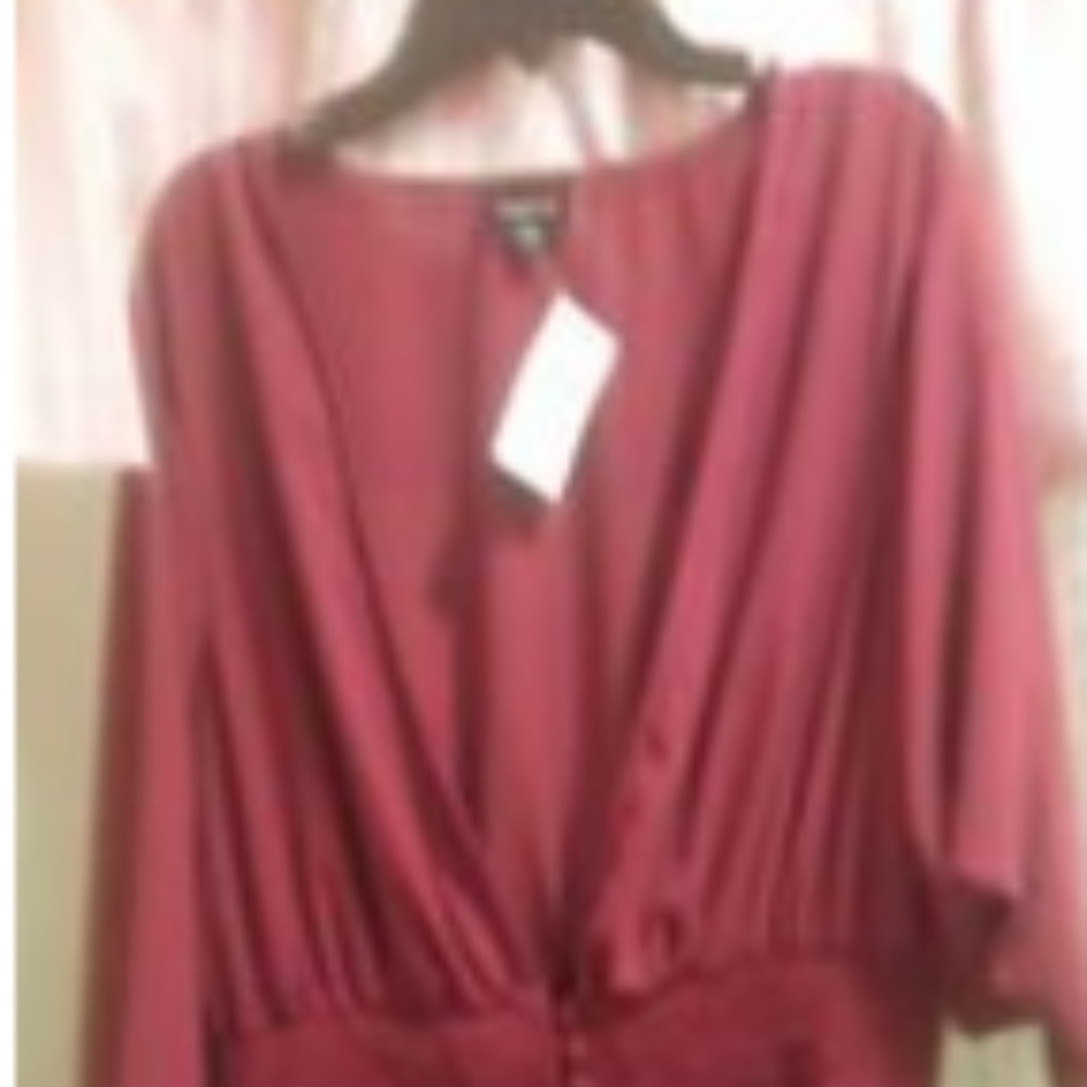 burgandy silky shirt